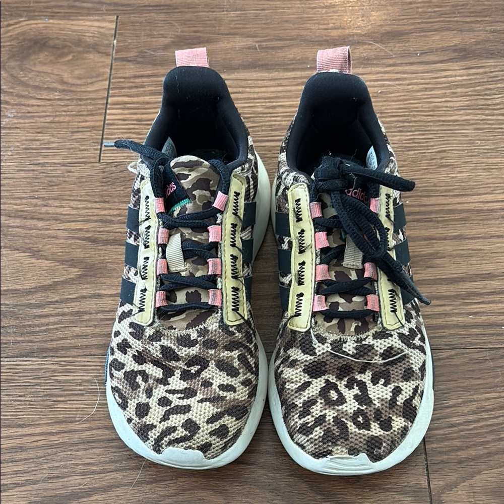 Adidas Brown and Black Leopard Print Sneakers